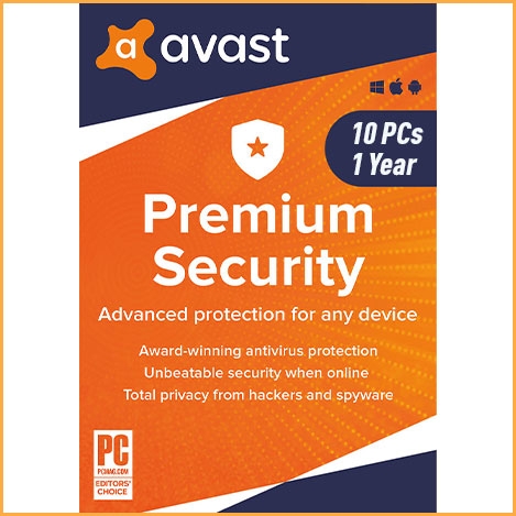 Avast Premium Security 10 PCs 1 Year [EU]