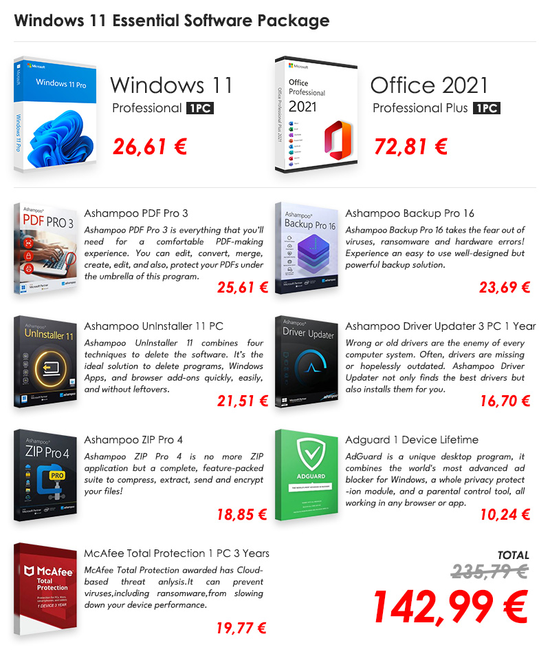 Buy Windows 11 Essential Software Package